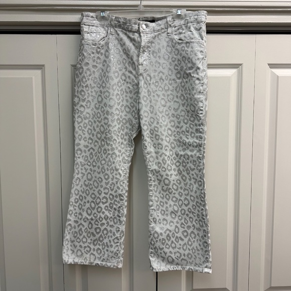 J Brand Selena Mid Rise Crop Boot Corduroy Jeans in Snow Leopard - Picture 2 of 9